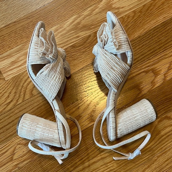 Loeffler Randall Camellia Pleated Knot Heeled Sandal Heel 8.5 NEW - Picture 4 of 12